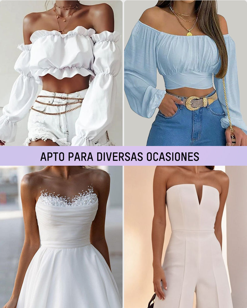 Sujetador Bandeau Sin Tirantes Antideslizante de Cobertura Total