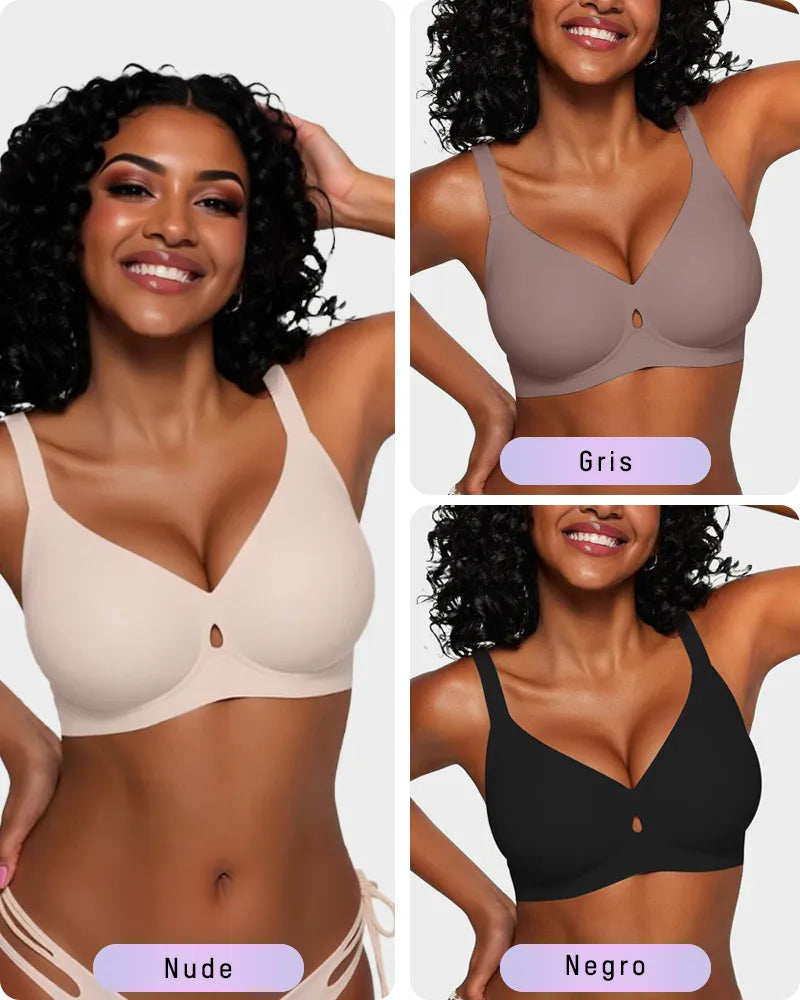 Sujetador Invisible con Levantamiento de Gel y Diseño Hueco de Gota de Agua Transpirable