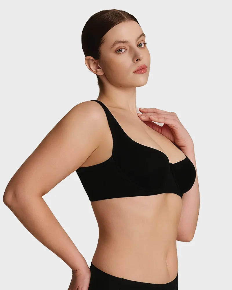 Sujetador Balconette Invisible con Aros, Sin Relleno Ideal para Escotes Bajos y Cuellos Cuadrados