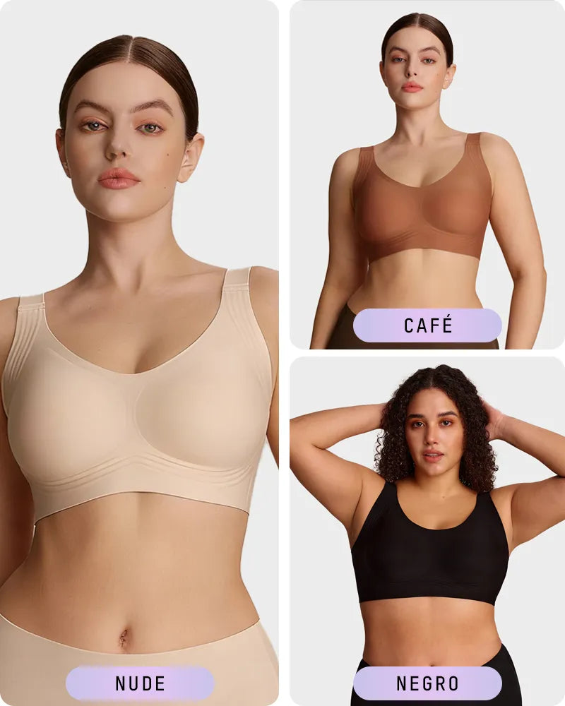 Brasier sin varilla con soporte firme, push up natural para busto grande