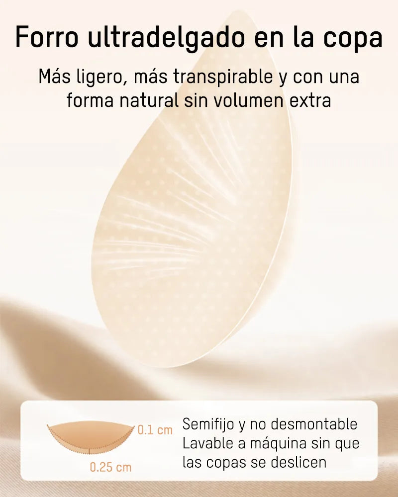 Brasier sin varilla con soporte firme, push up natural para busto grande