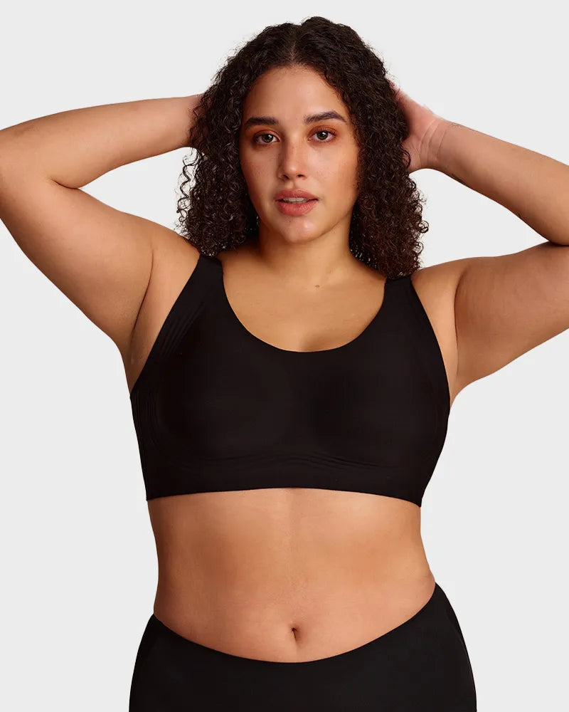 Brasier sin varilla con soporte firme, push up natural para busto grande