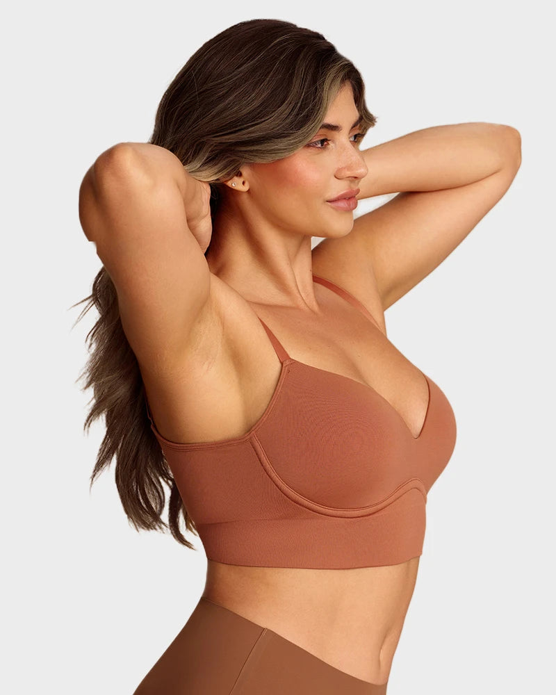 Bralette sin Varilla sin Costuras con Realce Natural y Escote en V