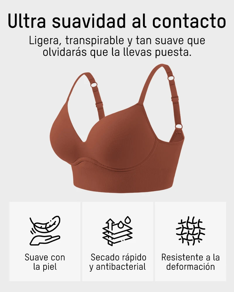 Bralette sin Varilla sin Costuras con Realce Natural y Escote en V