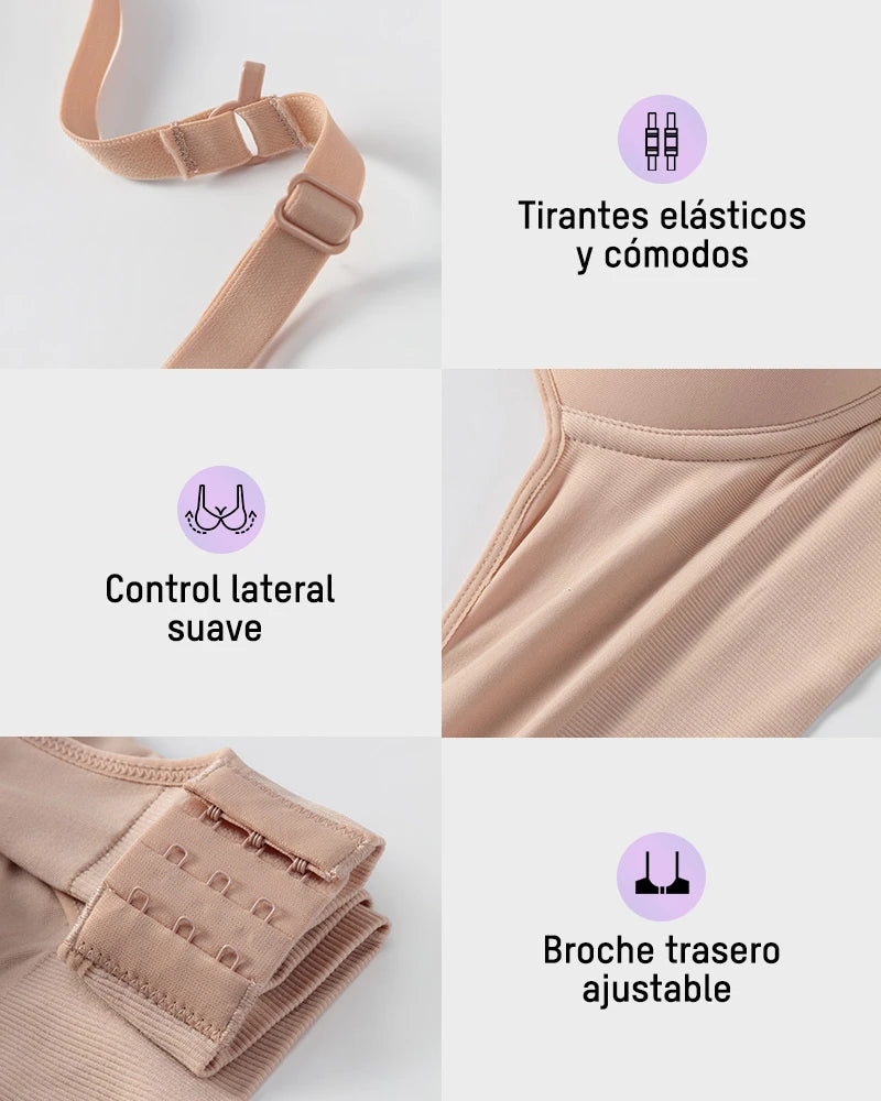 Bralette sin Varilla sin Costuras con Realce Natural y Escote en V