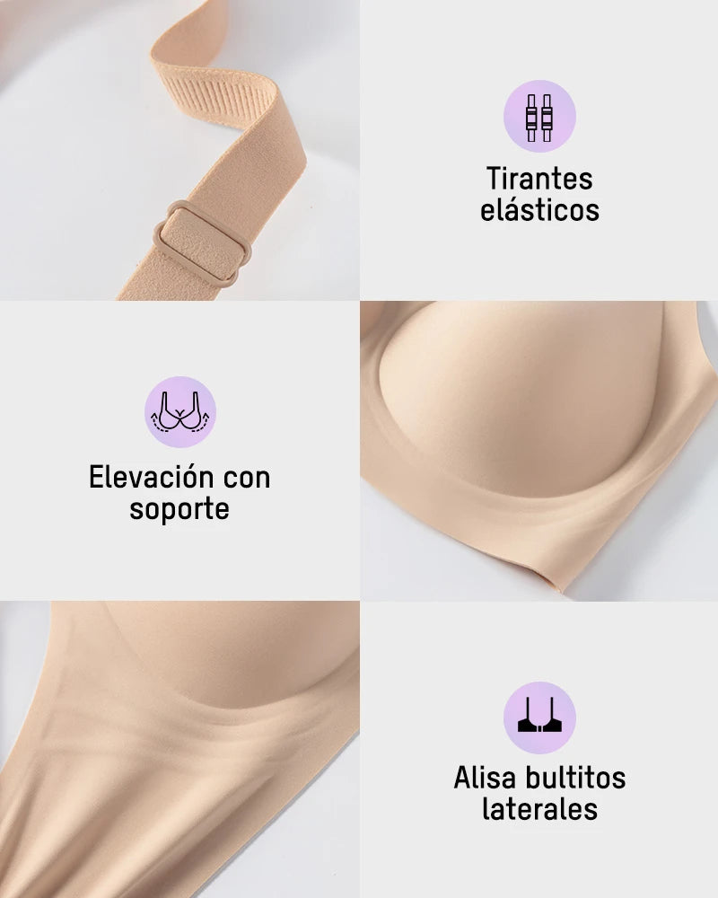 Sujeta Senos Sin Aros para Mujer con Malla - Sujetador Cómodo y Soporte