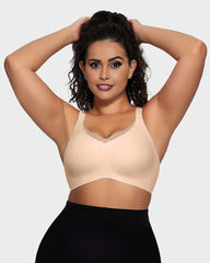 Sujeta Senos Sin Aros para Mujer con Malla - Sujetador Cómodo y Soporte