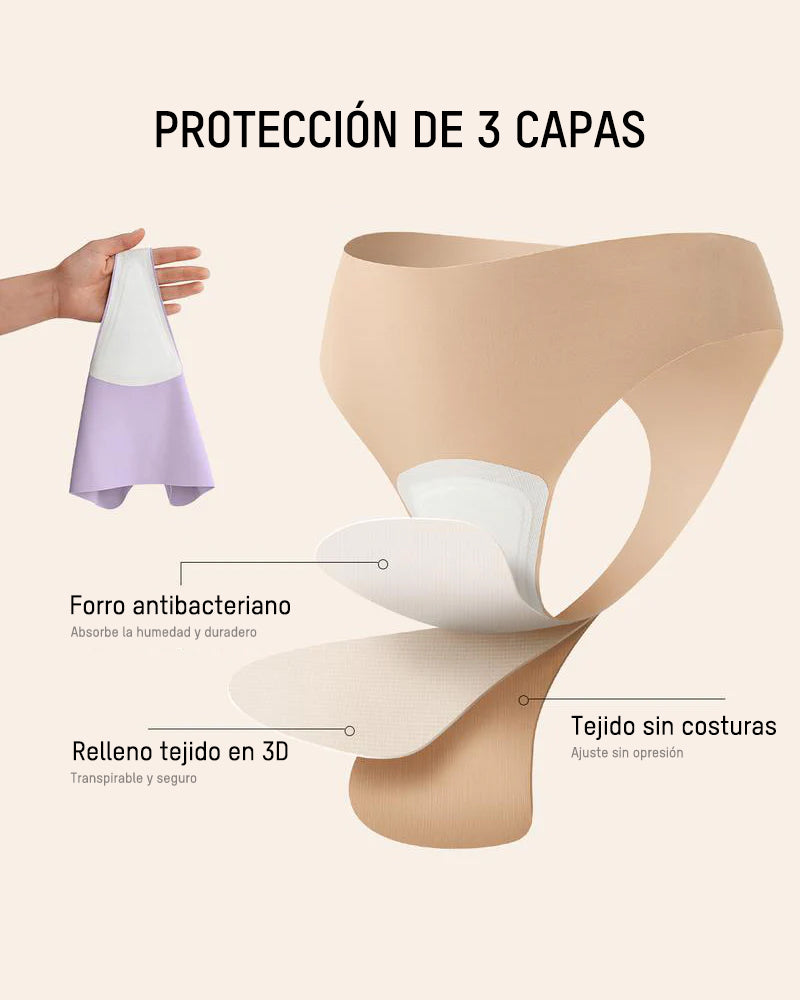 Paquete de 5 Tanga Sin Costuras con Protección Antimarcas
