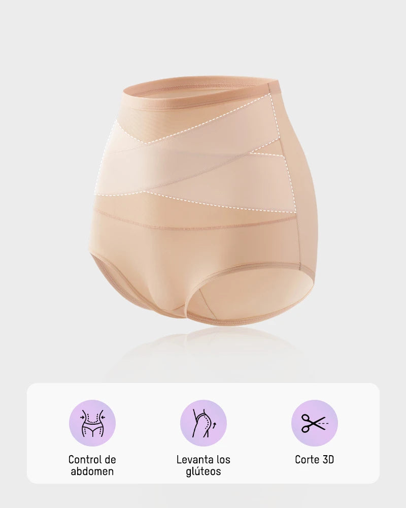 Paquete de 5 Panties de Cintura Alta para Talla Grande con Control de Abdomen