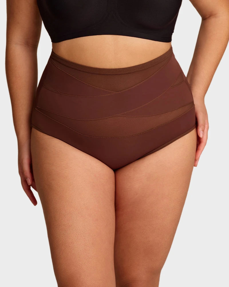 Paquete de 5 Panties de Cintura Alta para Talla Grande con Control de Abdomen