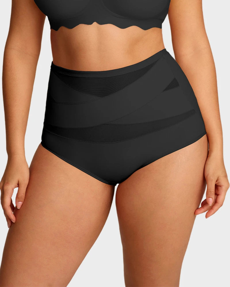 Paquete de 5 Panties de Cintura Alta para Talla Grande con Control de Abdomen