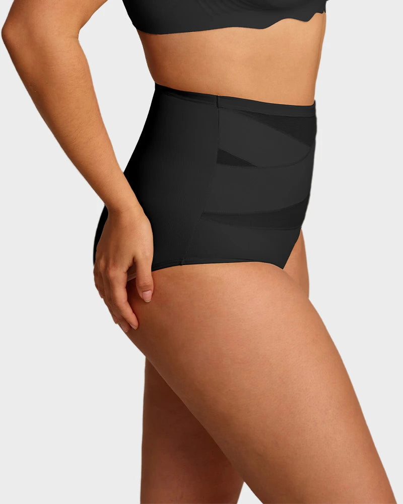 Paquete de 5 Panties de Cintura Alta para Talla Grande con Control de Abdomen