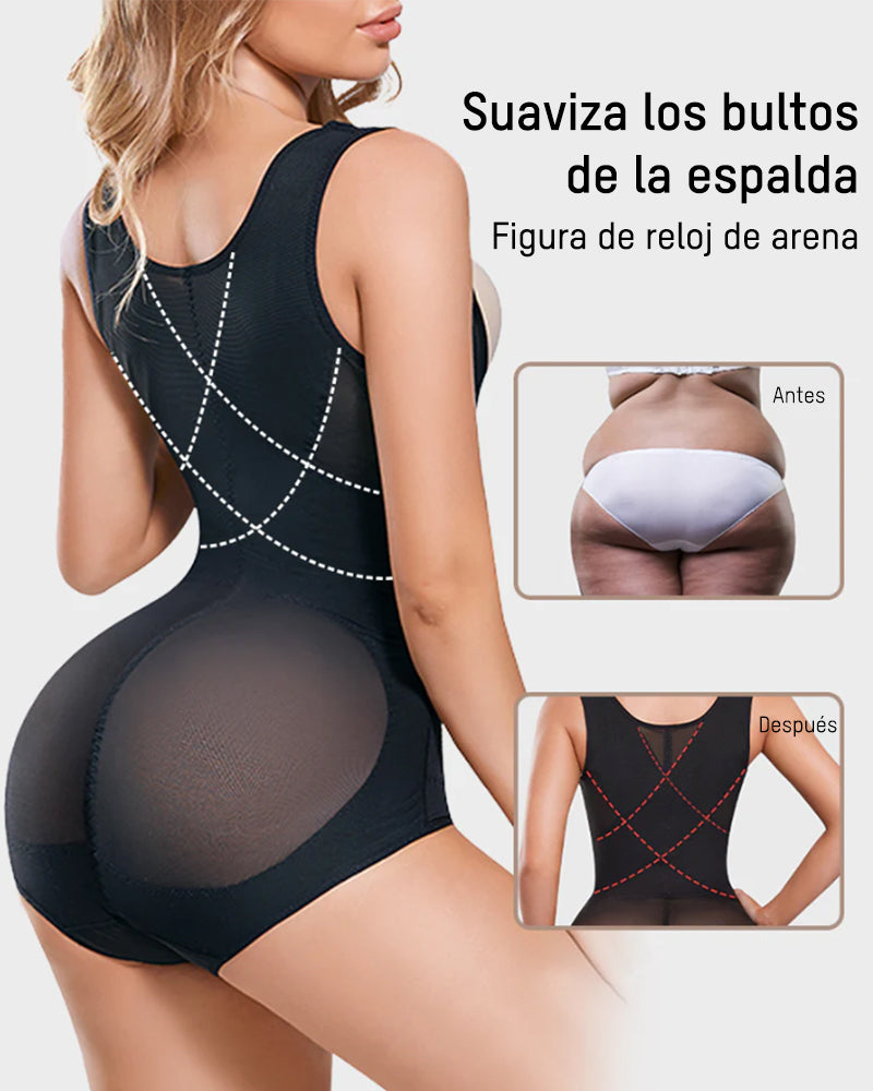 Moldeador de Cuerpo con Compresión Cruzada y Escote Abierto