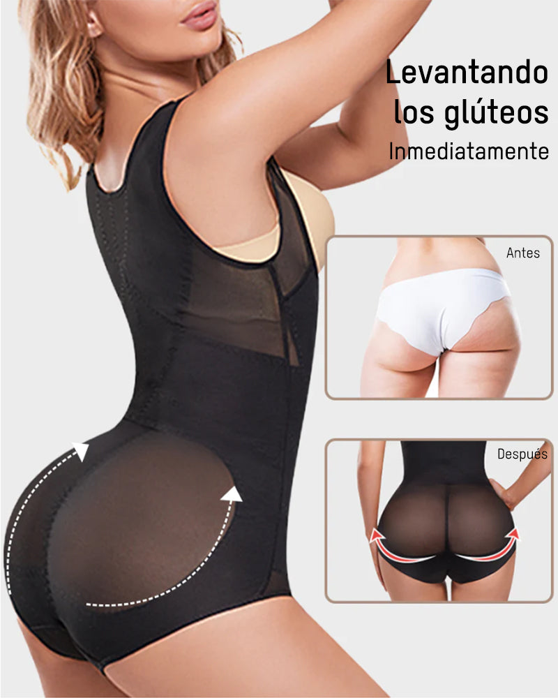 Moldeador de Cuerpo con Compresión Cruzada y Escote Abierto