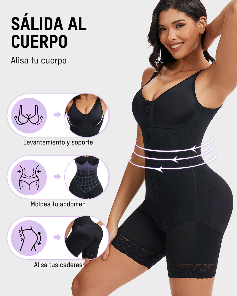 Faja colombiana con control de abdomen realce de glúteos y abertura con cremallera
