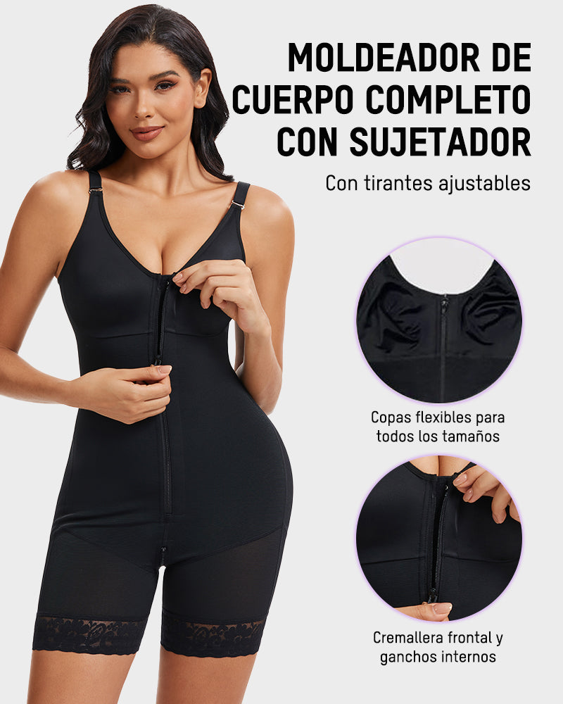 Faja colombiana con control de abdomen realce de glúteos y abertura con cremallera