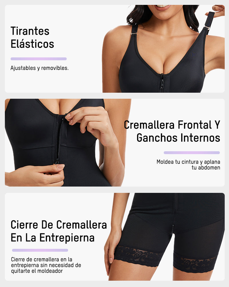 Faja colombiana con control de abdomen realce de glúteos y abertura con cremallera