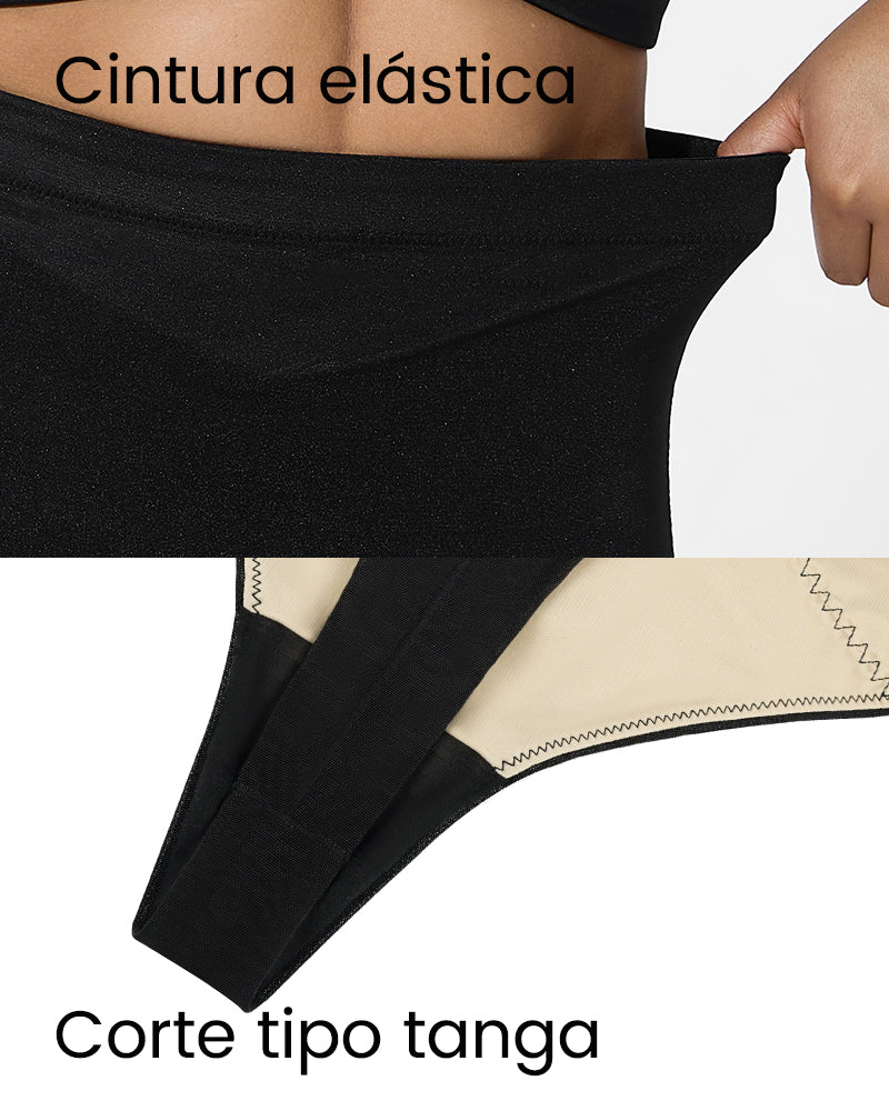Tanga Moldeadora de Malla Cruzada de Cintura Alta