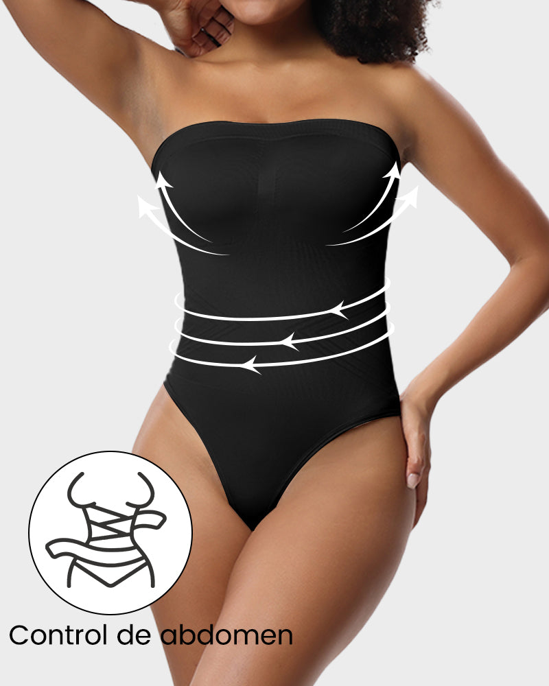 Body tipo tanga sin costuras con banda y tirantes removibles