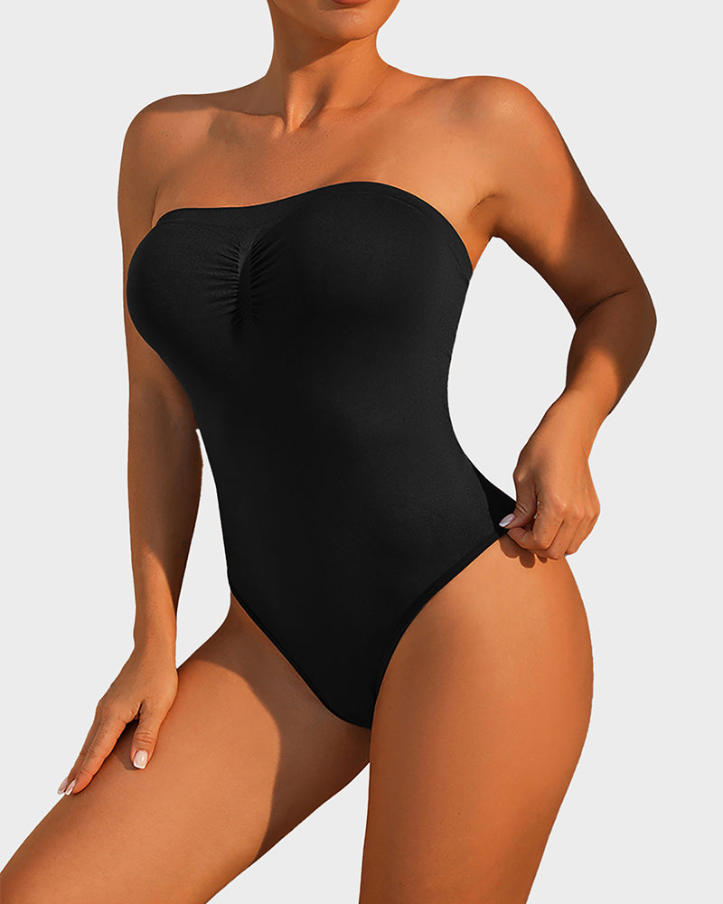 Body moldeador sin tirantes con control de abdomen